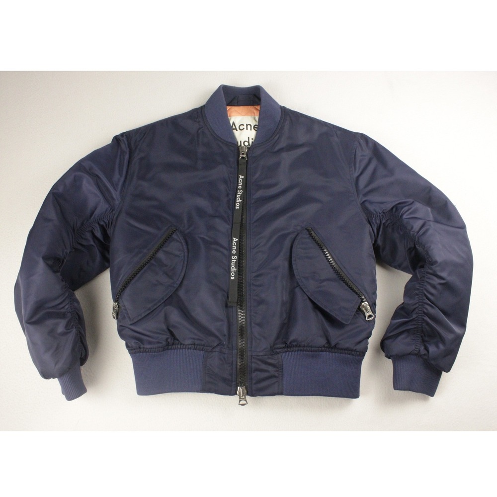Acne Studios Clea Bomber Jacket Women 34 Blue Lined PAW17